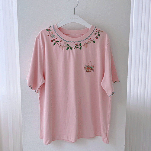 (3color)꽃바구니 티셔츠 여성의류쇼핑몰 네이비튜튜
