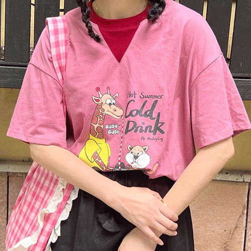 (3color)친구들배색티셔츠 여성의류쇼핑몰 네이비튜튜