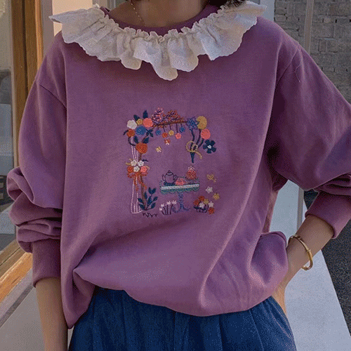 (4color)릴스맨투맨 여성의류쇼핑몰 네이비튜튜
