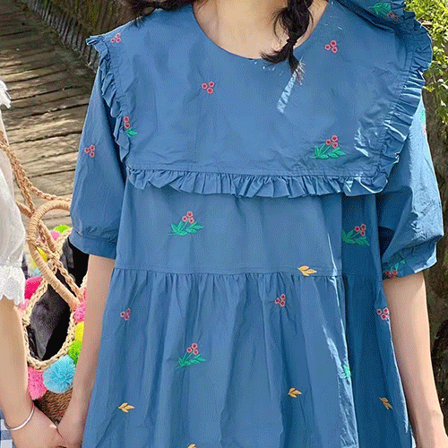 (2color)세라꽃자수원피스 여성의류쇼핑몰 네이비튜튜